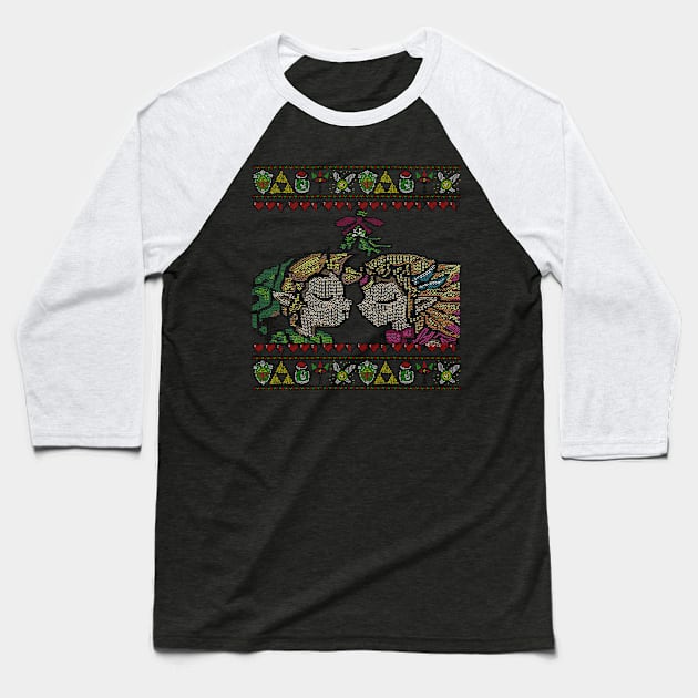 Mistletoe gamer kiss Baseball T-Shirt by Shoryotombo